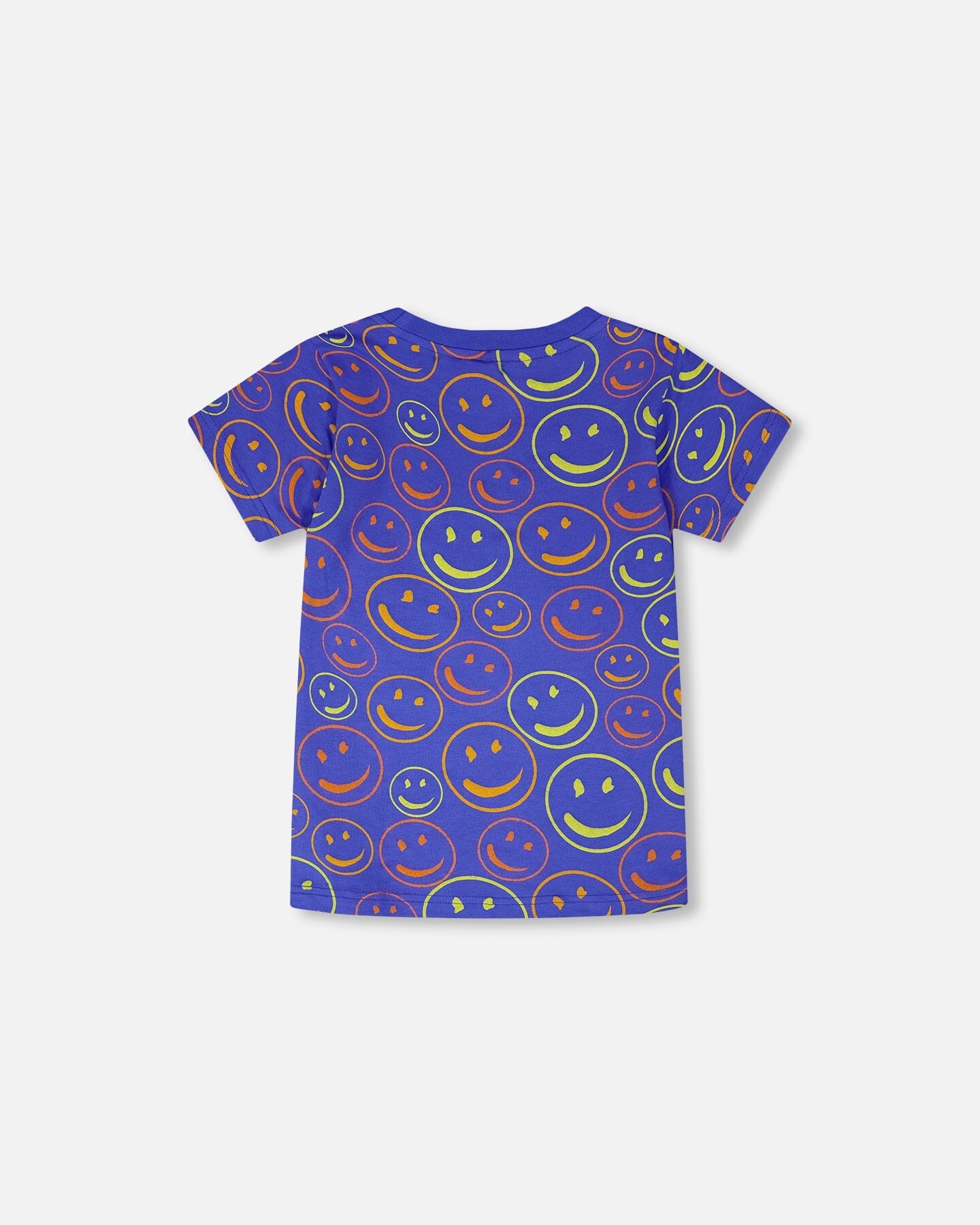 Organic Cotton Jersey T-Shirt Blue Smiley Print - Image 4