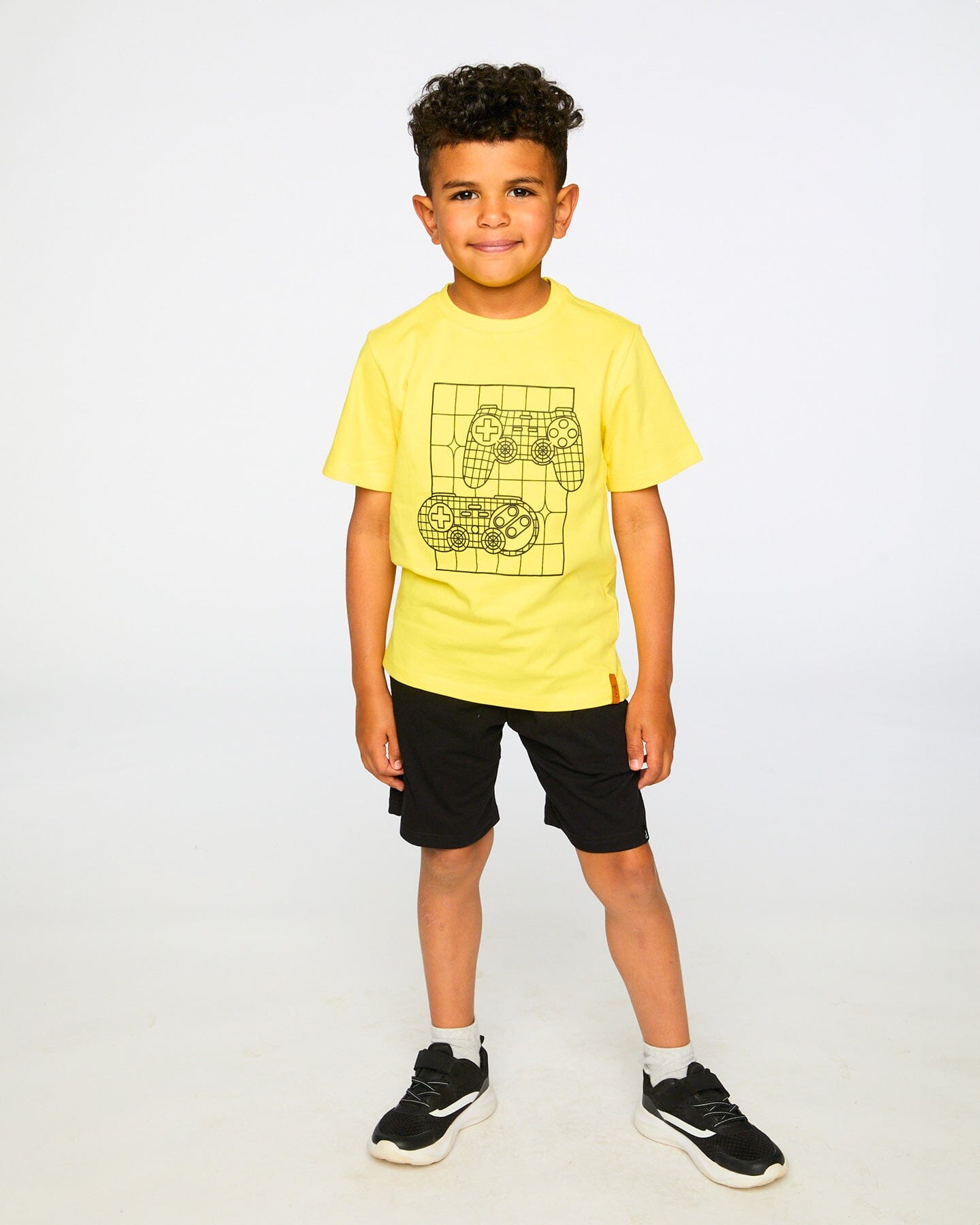 Organic Cotton Jersey T-Shirt With Gamer Print Yellow - Image 3