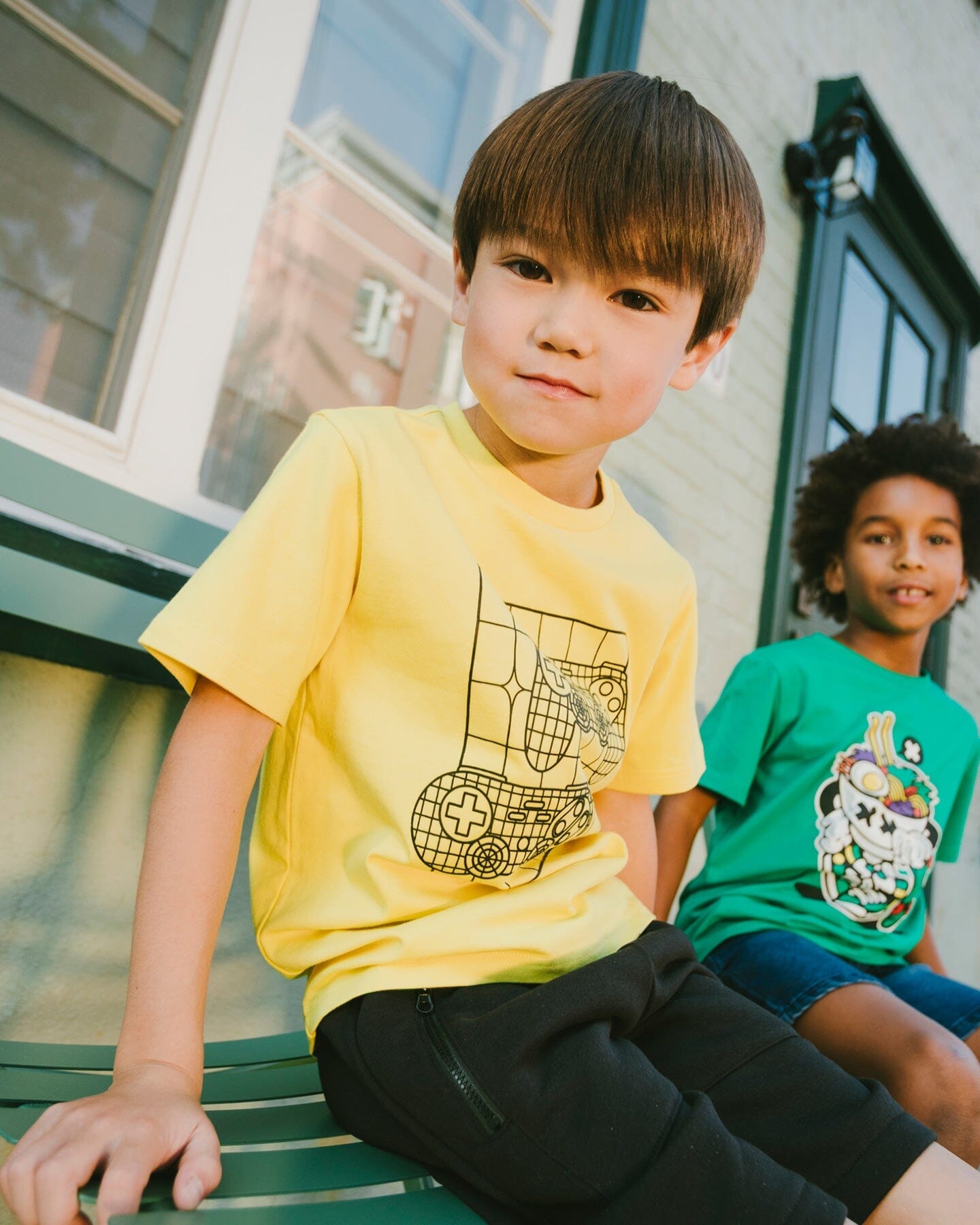 Organic Cotton Jersey T-Shirt With Gamer Print Yellow - Image 2