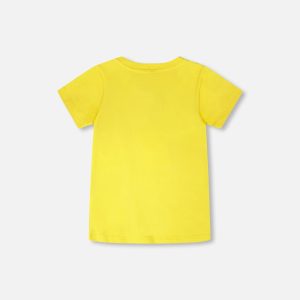 Organic Cotton Jersey T-Shirt With Gamer Print Yellow - Image 4