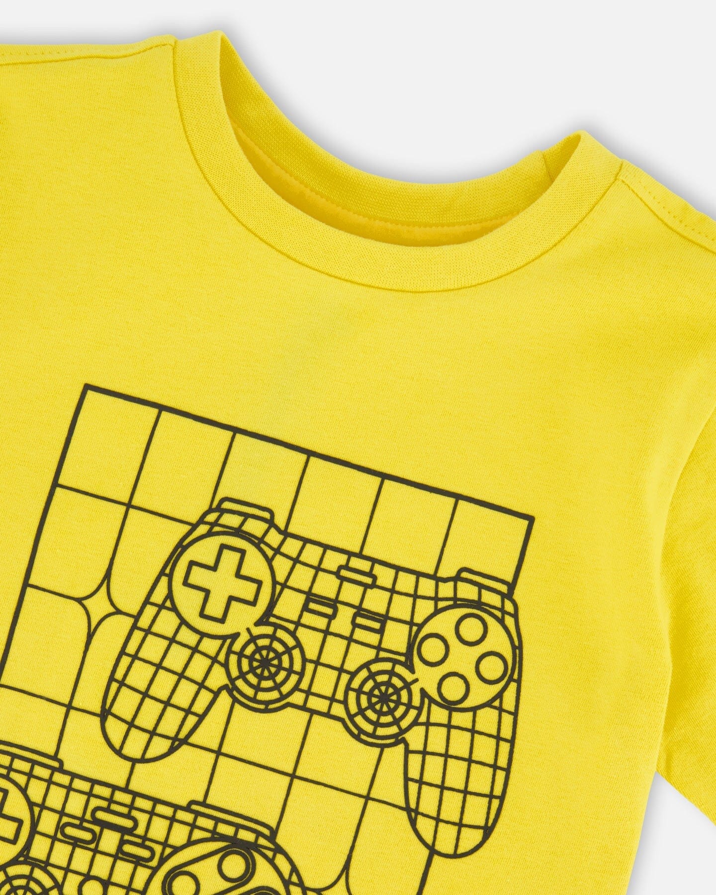 Organic Cotton Jersey T-Shirt With Gamer Print Yellow - Image 5
