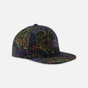 Cap Black Dinosaur Print