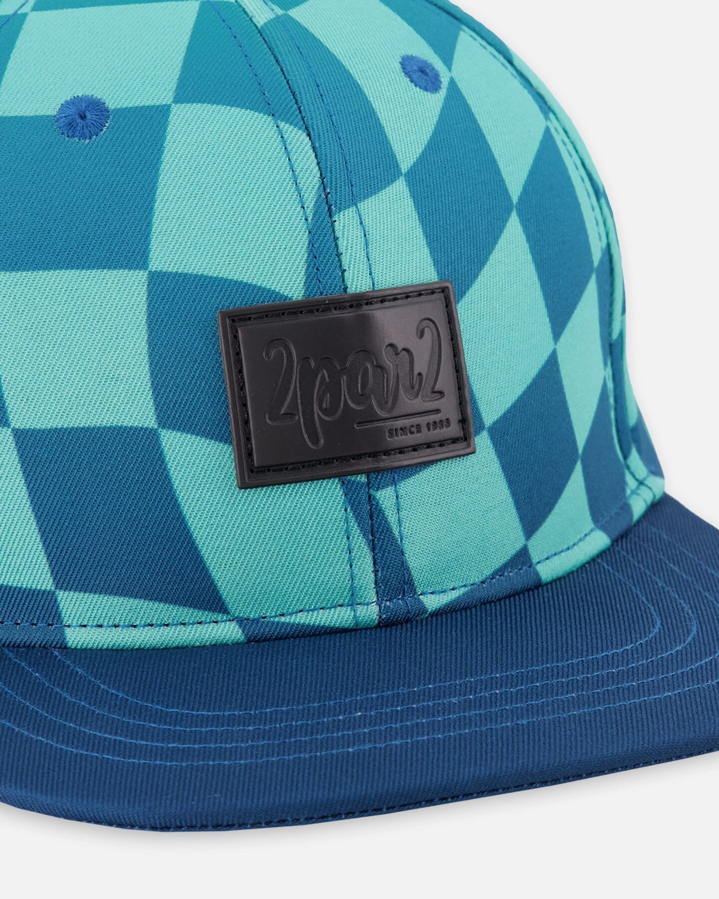 Cap Teal Printed Checkerboard - Image 3