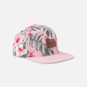 Cap Pink Hibiscus Print