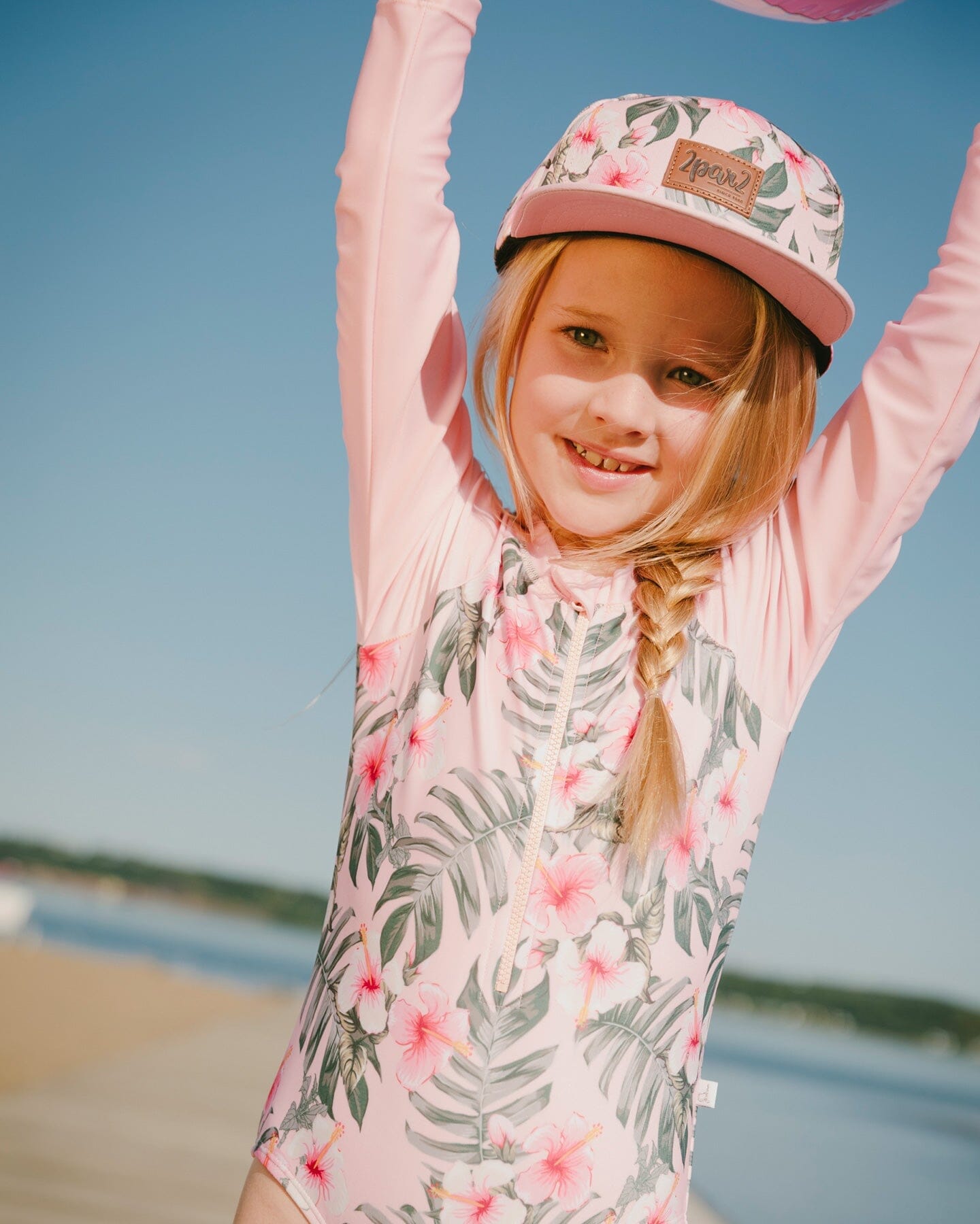 Cap Pink Hibiscus Print - Image 2