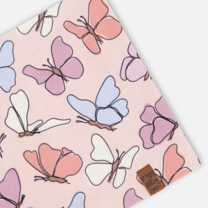 Stretch Jersey Neck Tube Pink Printed Butterflies - Image 3