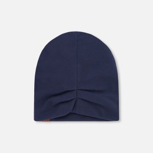 Stretch Jersey Beanie Navy Blue - Image 3