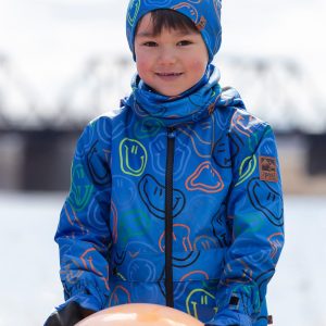 Alternative view of Stretch Jersey Beanie Blue Printed Smileys