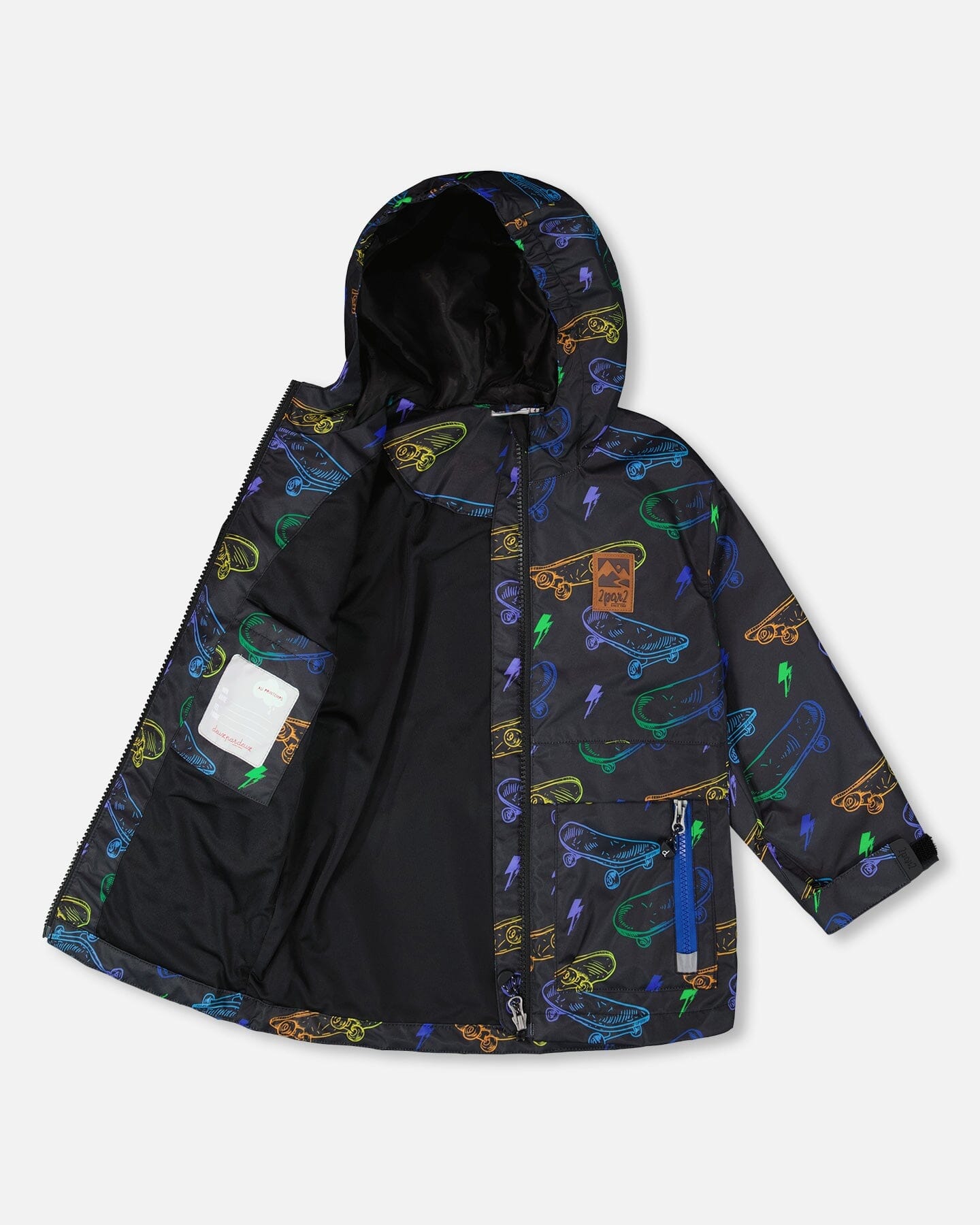 Mid-Season Jacket Black Printed Skateboards - Image 2
