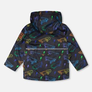 Mid-Season Jacket Black Printed Skateboards - Image 3