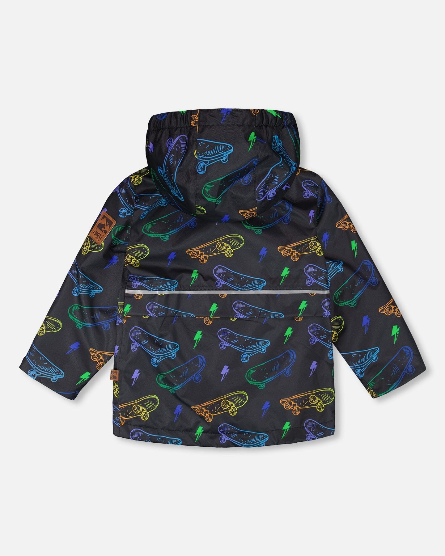 Mid-Season Jacket Black Printed Skateboards - Image 3