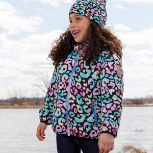 Quilted Mid-Season Jacket Black Animal Print - Image 2