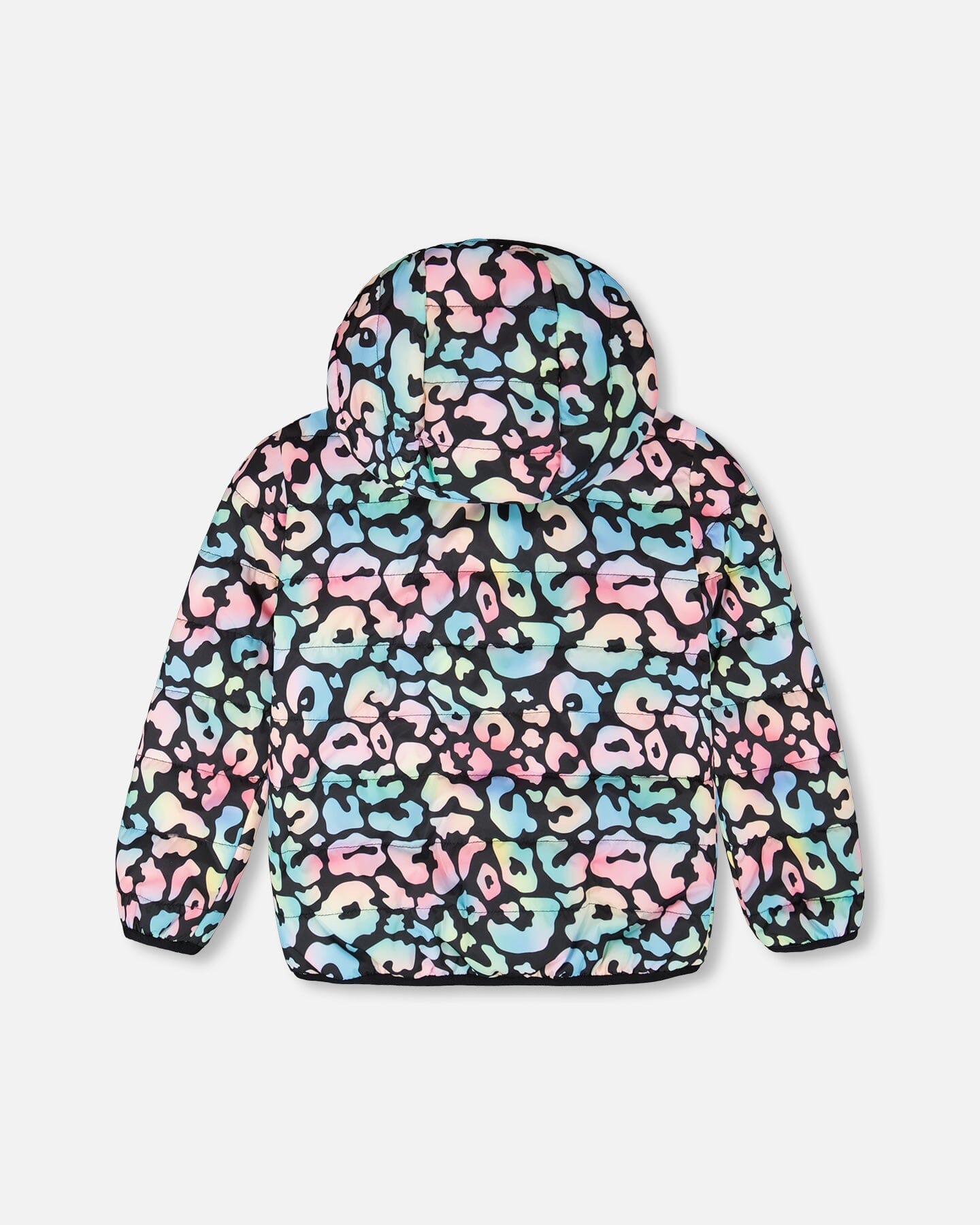 Quilted Mid-Season Jacket Black Animal Print - Image 3