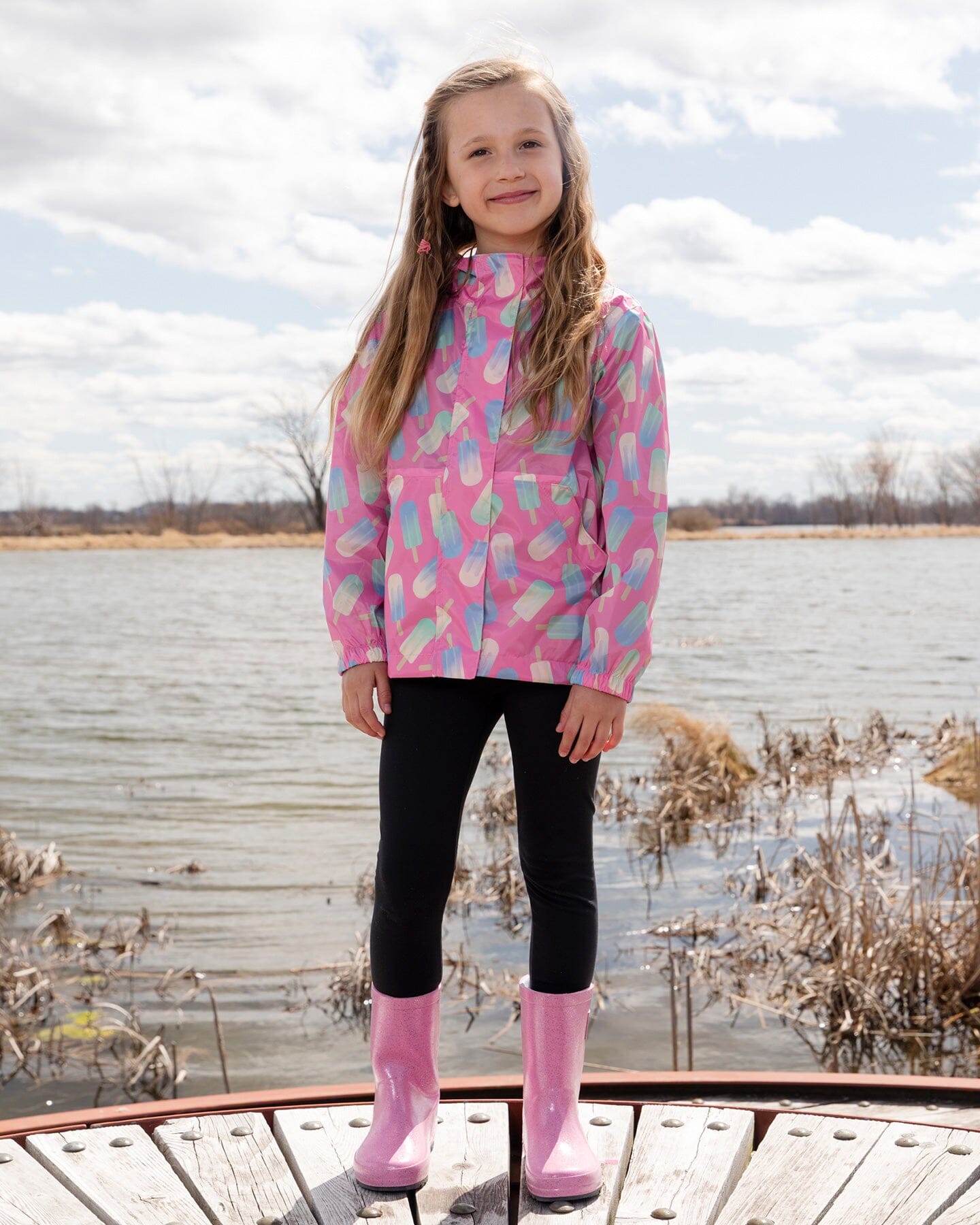 Packable Windbreaker In Polyester Pink Lollipop Print - Image 2