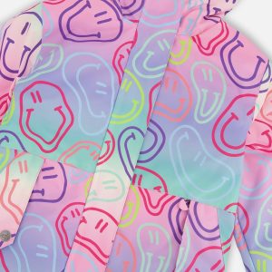 Insulated Two-Piece Mid-Season Outerwear Set Multicolored Printed Smileys - Image 4