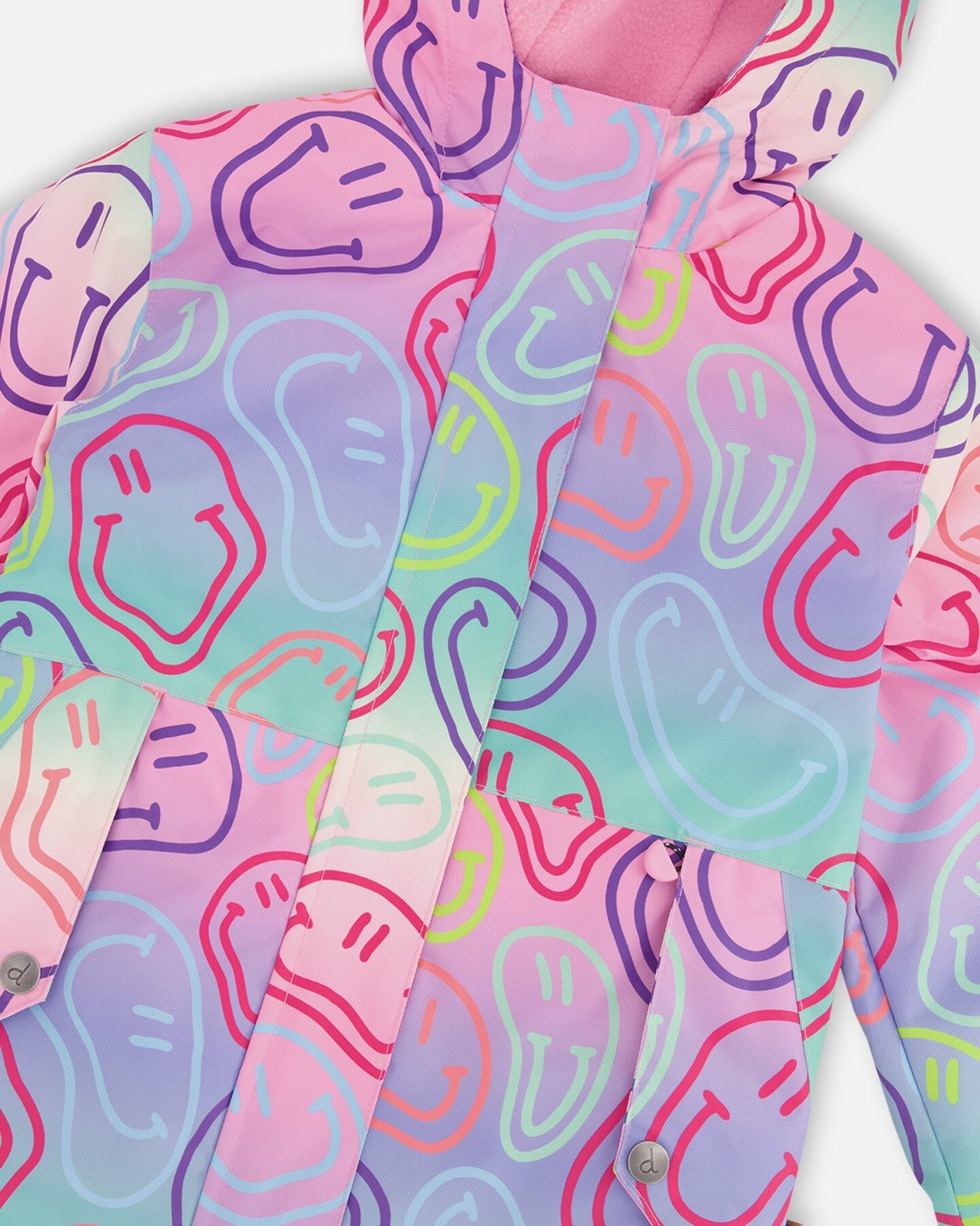 Insulated Two-Piece Mid-Season Outerwear Set Multicolored Printed Smileys - Image 4