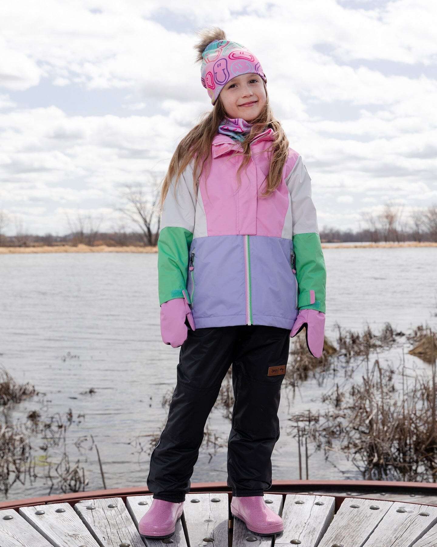 3-In-1 Two-Piece Mid-Season Outerwear Set Pink Colorblock - Image 2