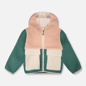 Sherpa Jacket Light Pink Colorblock - Image 8