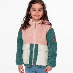 Sherpa Jacket Light Pink Colorblock - Image 2