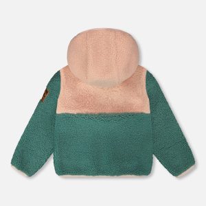 Sherpa Jacket Light Pink Colorblock - Image 3