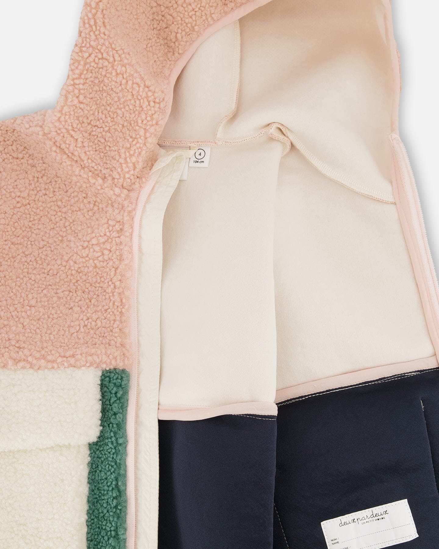 Sherpa Jacket Light Pink Colorblock - Image 5