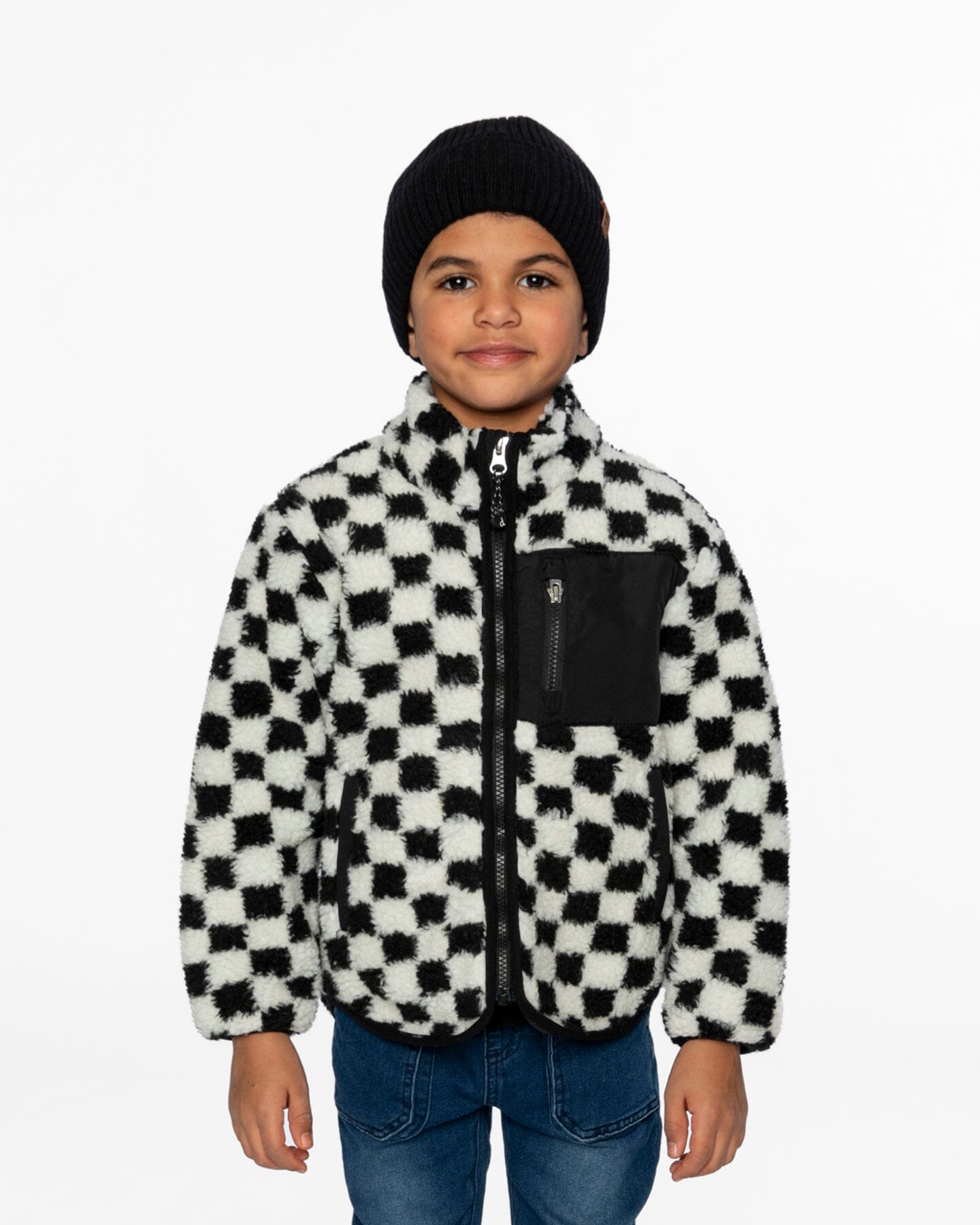 Sherpa Jacket Black Checkerboard - Image 2