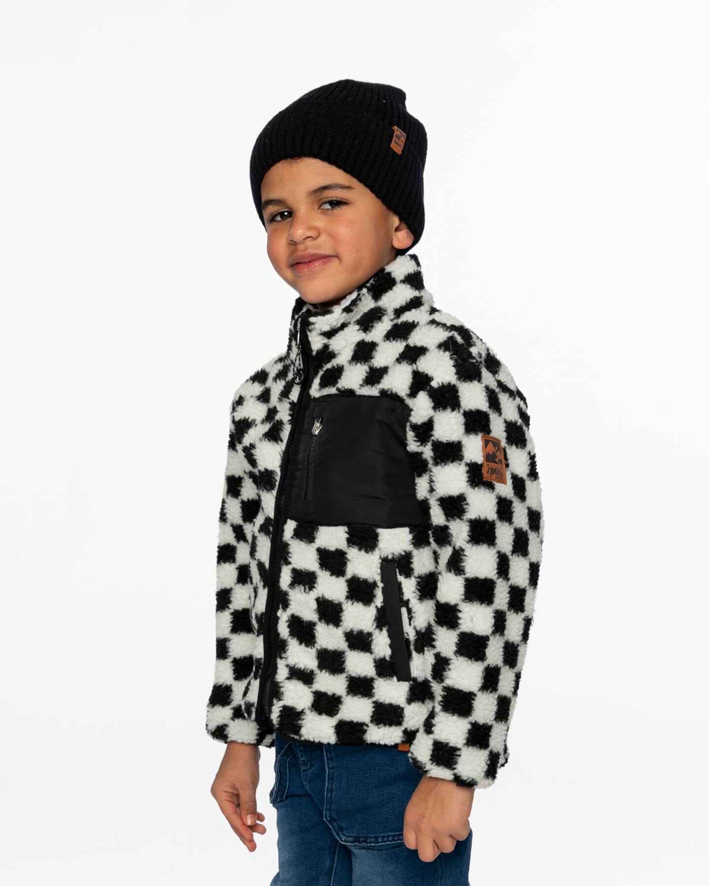 Sherpa Jacket Black Checkerboard - Image 4