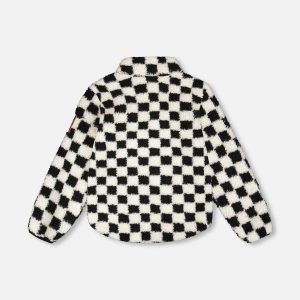 Sherpa Jacket Black Checkerboard - Image 3
