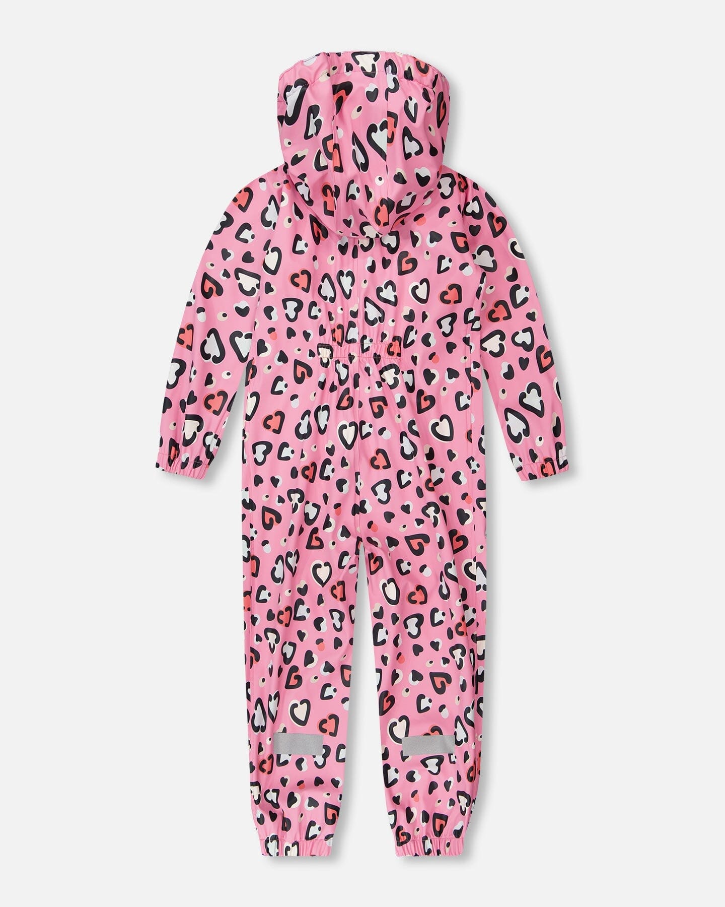 Pink rain jumpsuit with color-changing hearts print - Image 4