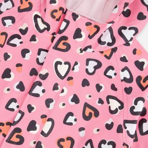 Pink rain jumpsuit with color-changing hearts print - Image 5