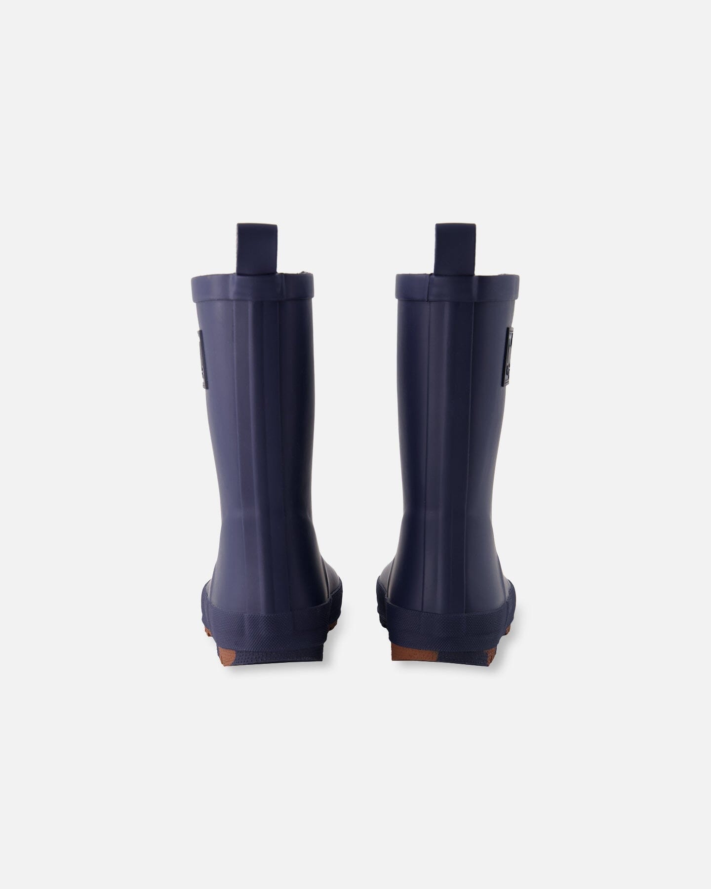Deux par Deux navy blue natural‑rubber rain boots with plush lining for kids
