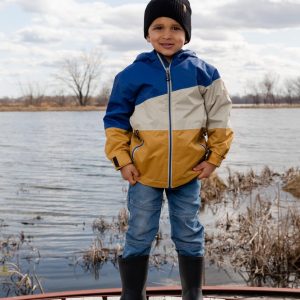 Deux par Deux black natural‑rubber rain boots with plush lining for kids