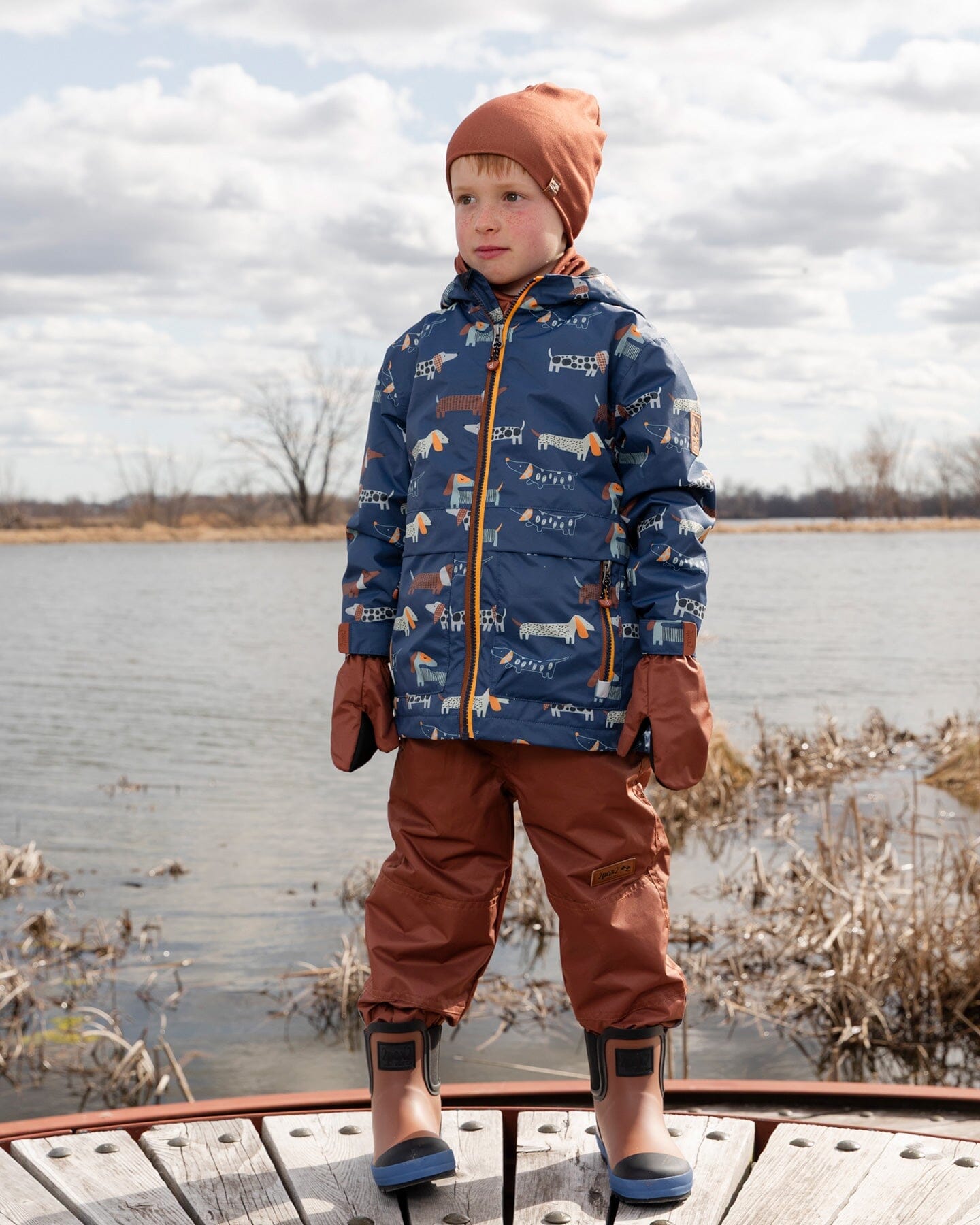 Mid-Season Mittens In Recycled Polyester Brown - Image 2