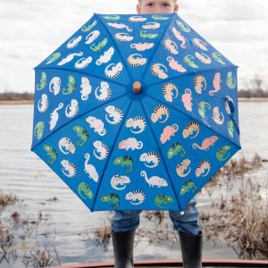 Color-Changing Umbrella Blue Chameleon Print - Image 3