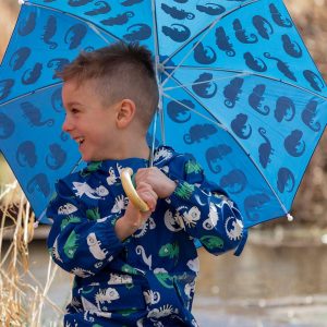 Color-Changing Umbrella Blue Chameleon Print - Image 2