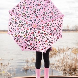 Color-Changing Umbrella Pink Hearts Print - Image 3