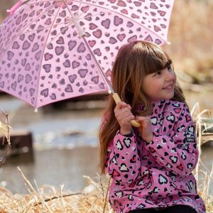 Color-Changing Umbrella Pink Hearts Print - Image 2