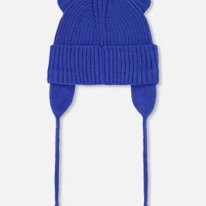 Baby Knit Hat Royal Blue - Image 3