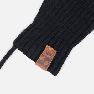 Baby Knit Mittens With Cord Black - Image 4