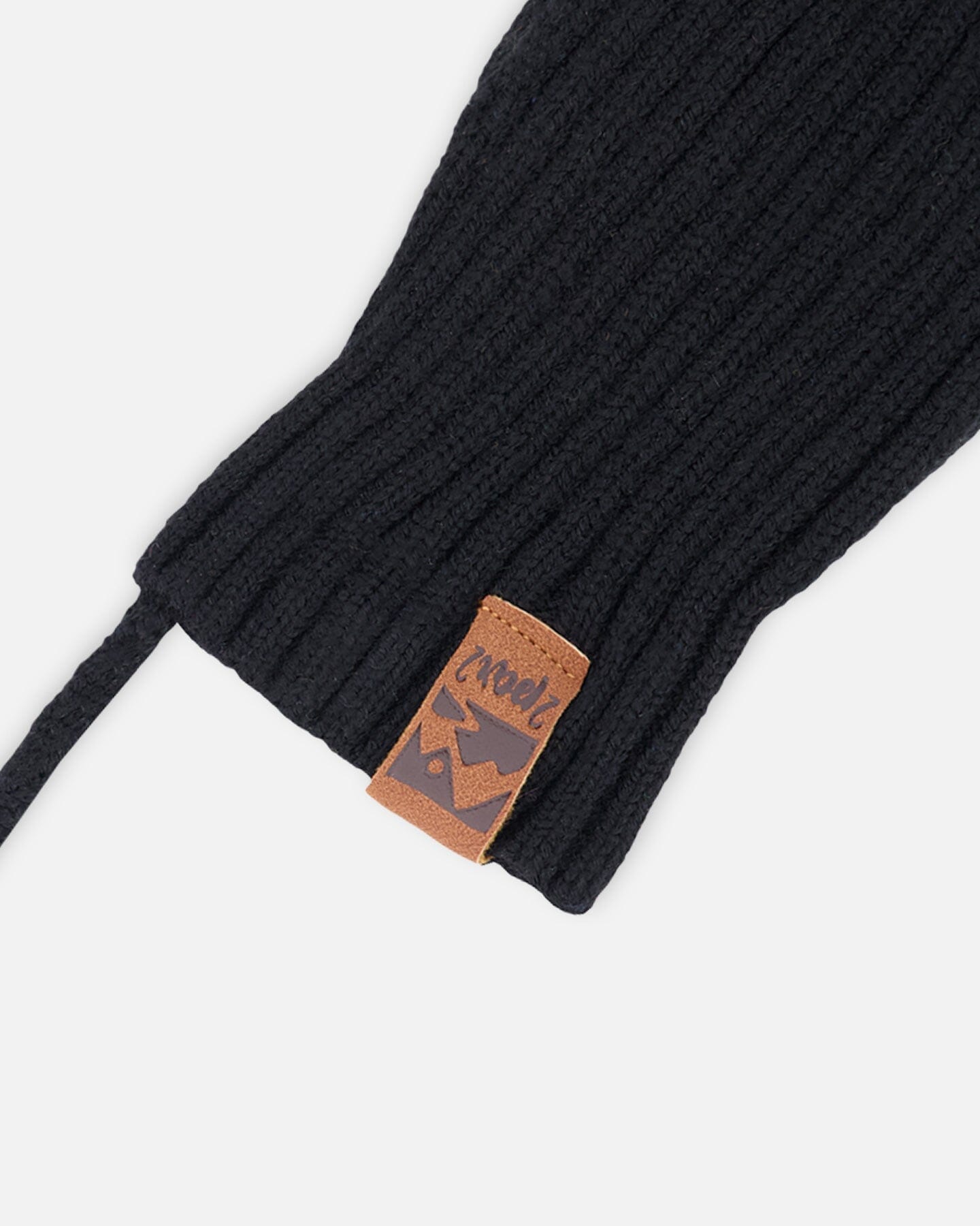 Baby Knit Mittens With Cord Black - Image 4