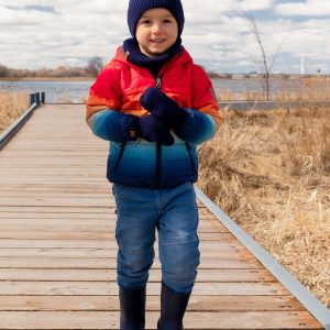 Alternative view of Ribbed Knit Mittens Navy Blue