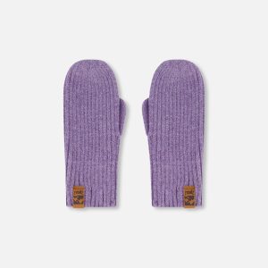 Ribbed Knit Mittens Lavender - Image 6