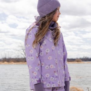 Ribbed Knit Mittens Lavender - Image 2