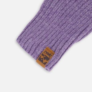 Ribbed Knit Mittens Lavender - Image 4