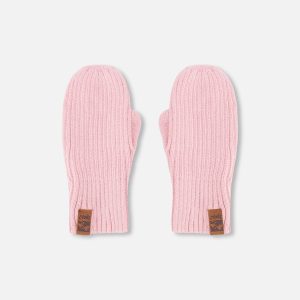 Ribbed Knit Mittens Pale Pink - Image 7