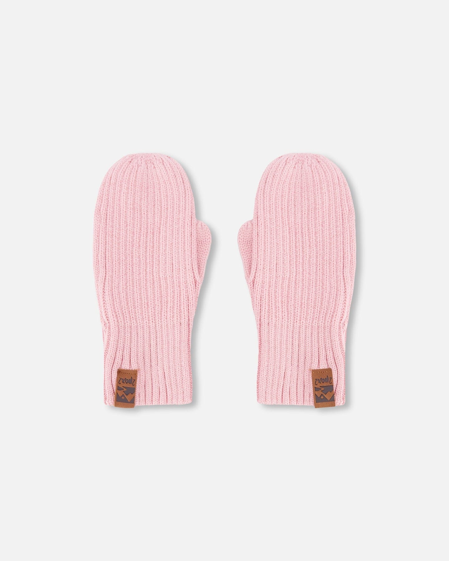 Ribbed Knit Mittens Pale Pink - Image 7