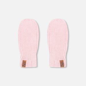 Ribbed Knit Mittens Pale Pink - Image 3