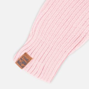 Ribbed Knit Mittens Pale Pink - Image 4