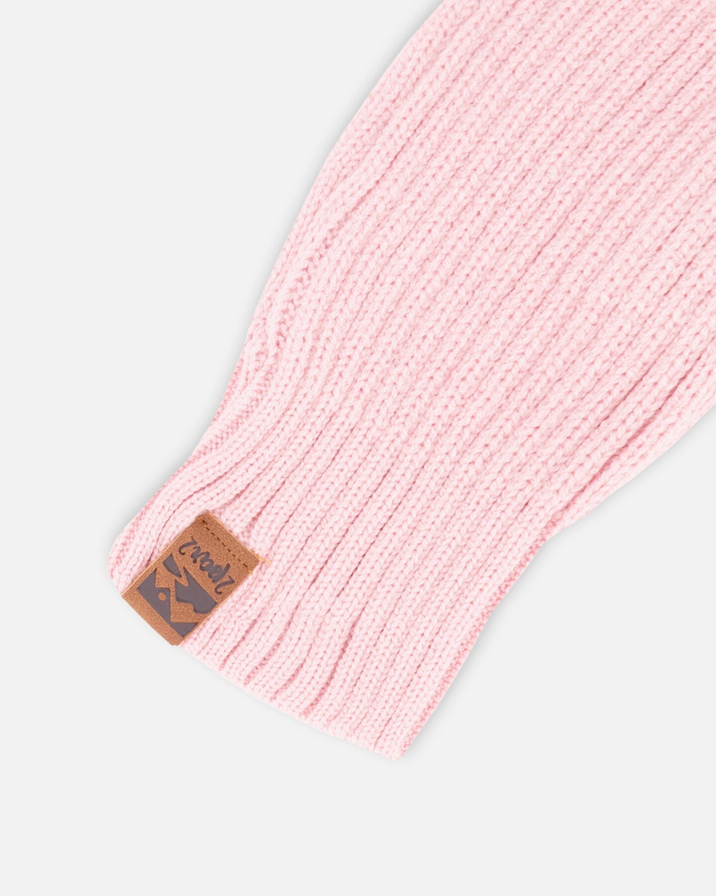 Ribbed Knit Mittens Pale Pink - Image 4