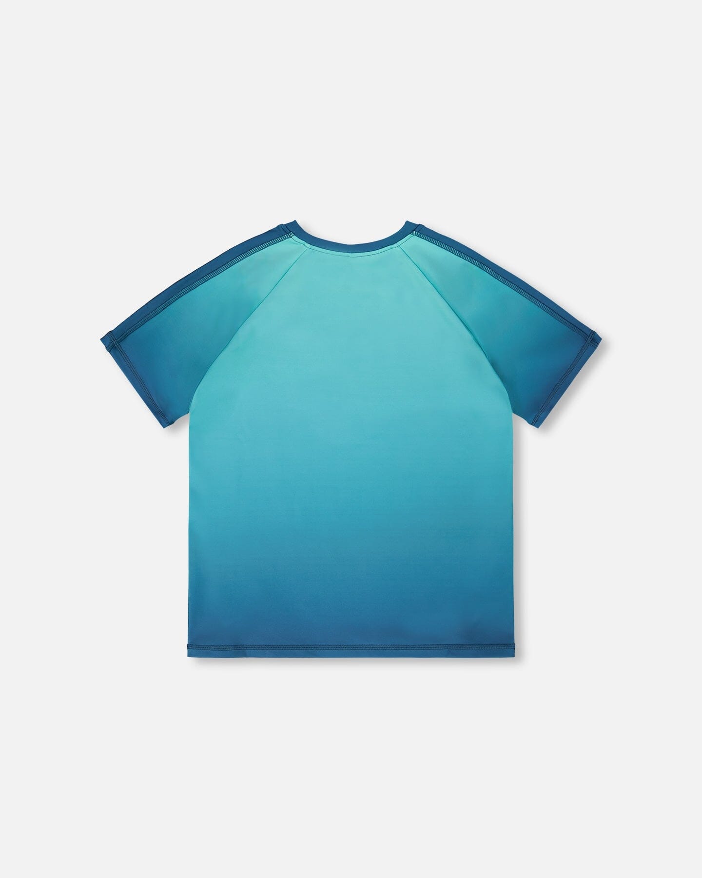 Short Sleeve Athletic Top In Recycled Polyester Teal Gradient - Image 3